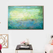 Acrylic Painting On Canvas Blue Abstract Turquoise Art Contemporary Wall Art | TURQUOISE MEADOW - Trend Gallery Art | Original Abstract Paintings