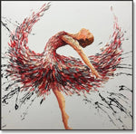 Large abstract artwork BALLERINA SCARLET