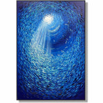 Blue abstract artwork FISH WHIRLPOOL