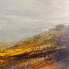 a painting of a yellow and blue landscape