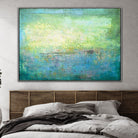 Acrylic Painting On Canvas Blue Abstract Turquoise Art Contemporary Wall Art | TURQUOISE MEADOW - Trend Gallery Art | Original Abstract Paintings