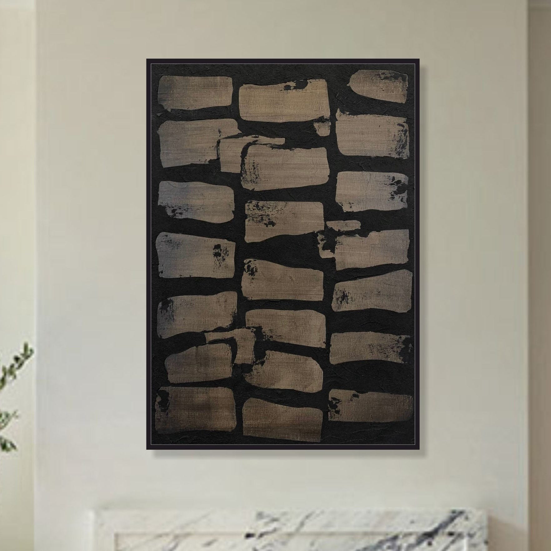 Abstract Stones Acrylic Painting Original Modern Wall Hanging Artwork for Living Room Decor | PAVING STONE - Trend Gallery Art | Original Abstract Paintings