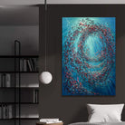 Large Abstract Fish Paintings On Canvas Colorful Water Animals Painting Modern Textured Fine Art Handmade Painting | FISH FLOCK - Trend Gallery Art | Original Abstract Paintings