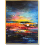 Abstract artwork landscape COLORFUL SUNSET