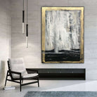 Gold Leaf Contour Painting Large Gold Leaf Artwork Gray Painting Decor Golden Art Oversized Paintings on Canvas Rich Texture Artwork | ANCIENT CLARITY - Trend Gallery Art | Original Abstract Paintings