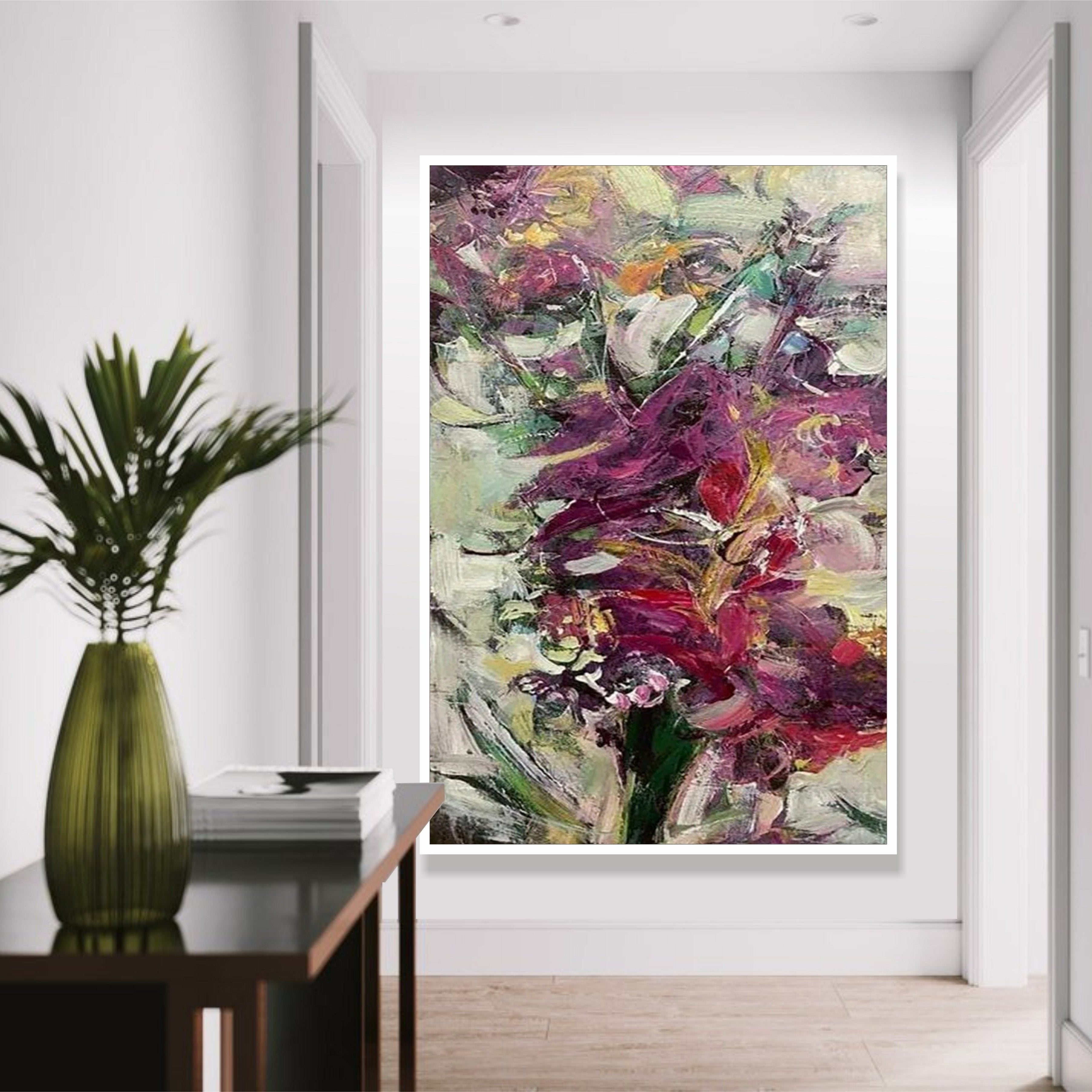 Original Abstract Oil Paintings On Canvas Flowers Bouquet Colorful Painting Modern Contemporary Fine Art Wall Decor | BOUQUET OF FLOWERS - Trend Gallery Art | Original Abstract Paintings