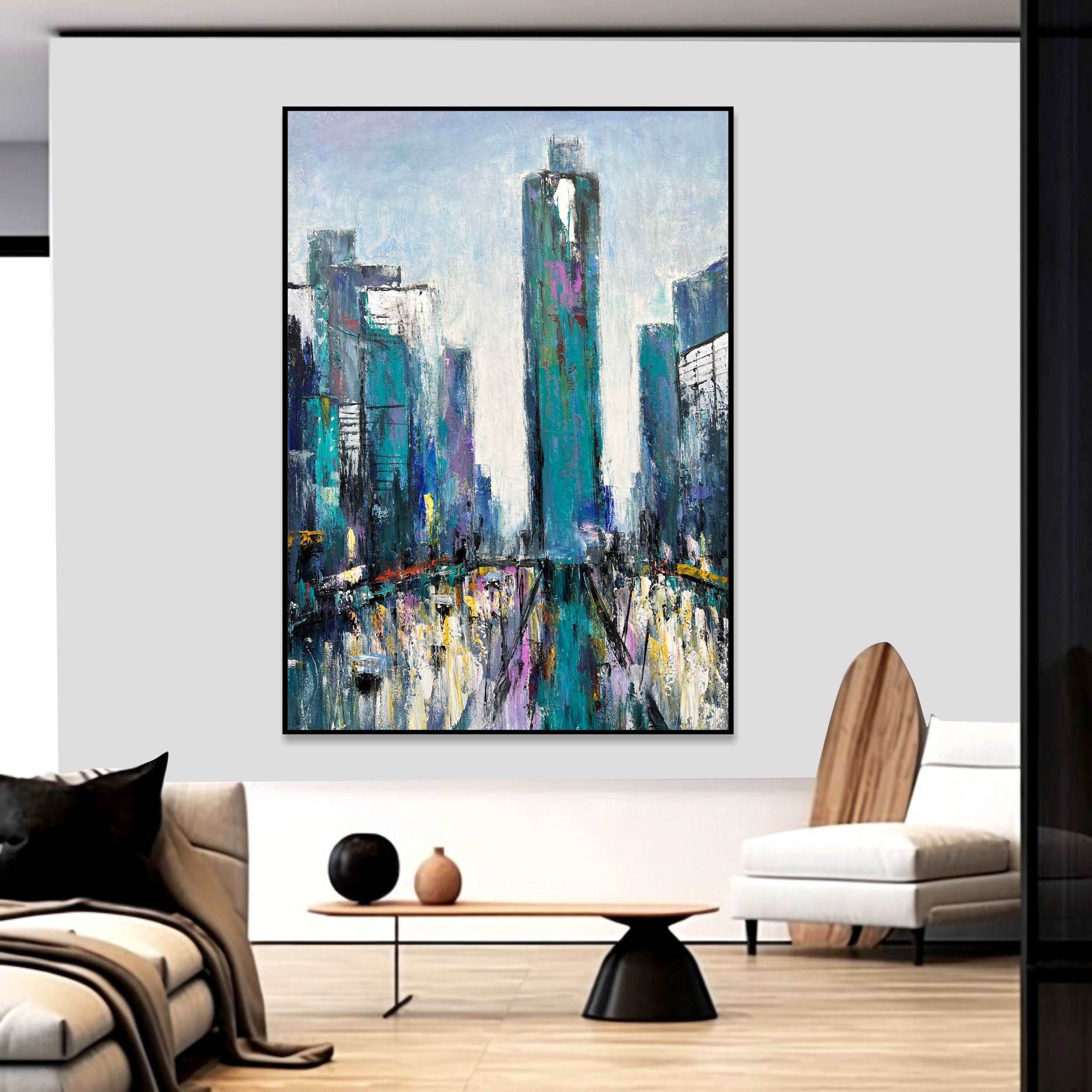 Abstract City Painting AVENUE REVERIE