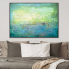 Acrylic Painting On Canvas Blue Abstract Turquoise Art Contemporary Wall Art | TURQUOISE MEADOW - Trend Gallery Art | Original Abstract Paintings