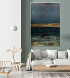 Large Abstract Green And Blue Paintings On Canvas Acrylic Ocean Painting Modern Textured Artwork Contemporary Handmade Painting Decor | STORMY OCEAN 40"x30" - Trend Gallery Art | Original Abstract Paintings