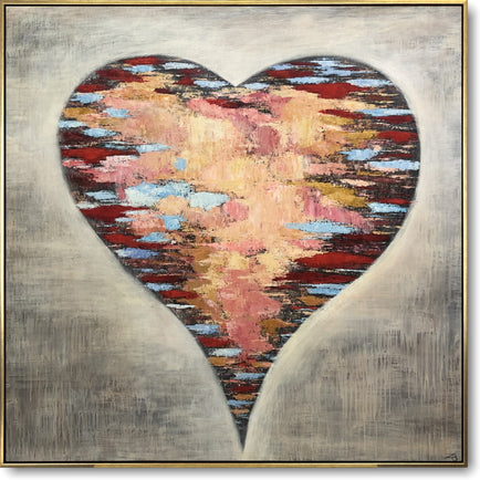 Modern abstract heart artworks NEVER LONELY