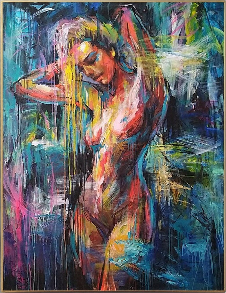 Large Abstract Figurative Art Original Colorful Woman Paintings On Canvas Textured Handmade Painting Modern Vivid Fine Art | LADY RAIN - Trend Gallery Art | Original Abstract Paintings