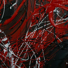 Large Oil Painting Original Canvas Black And Red Art Pollock Style Fine Art Painting Minimalist Abstract Painting Frame Art Texture Art | NOCTURNAL BLAZE - Trend Gallery Art | Original Abstract Paintings