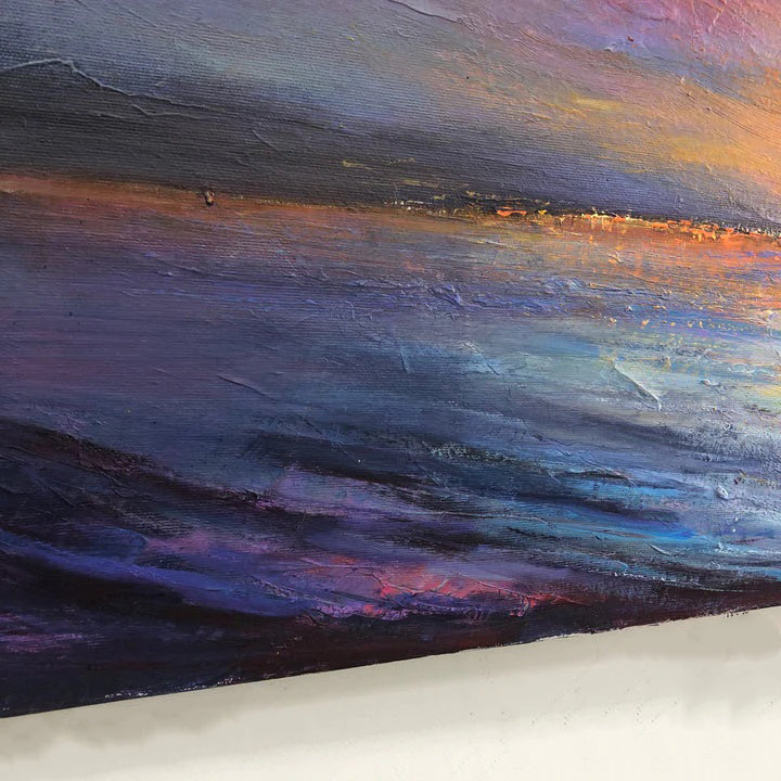 Ocean Painting on Canvas Sunset Wall Art Impressionist Art Oil Seascape Painting Fine Art Contemporary Art Living Room | SUNSET OVER THE OCEAN - Trend Gallery Art | Original Abstract Paintings