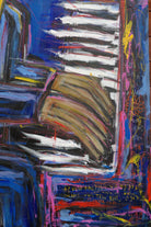 Figurative Art Abstract Paintings On Canvas Painting On The Piano Men Blue Wall Art Painting Modern Wall Art Neo-Expressionism Unique Painting | PIANO NOCTURNE 60"x40" - Trend Gallery Art | Original Abstract Paintings