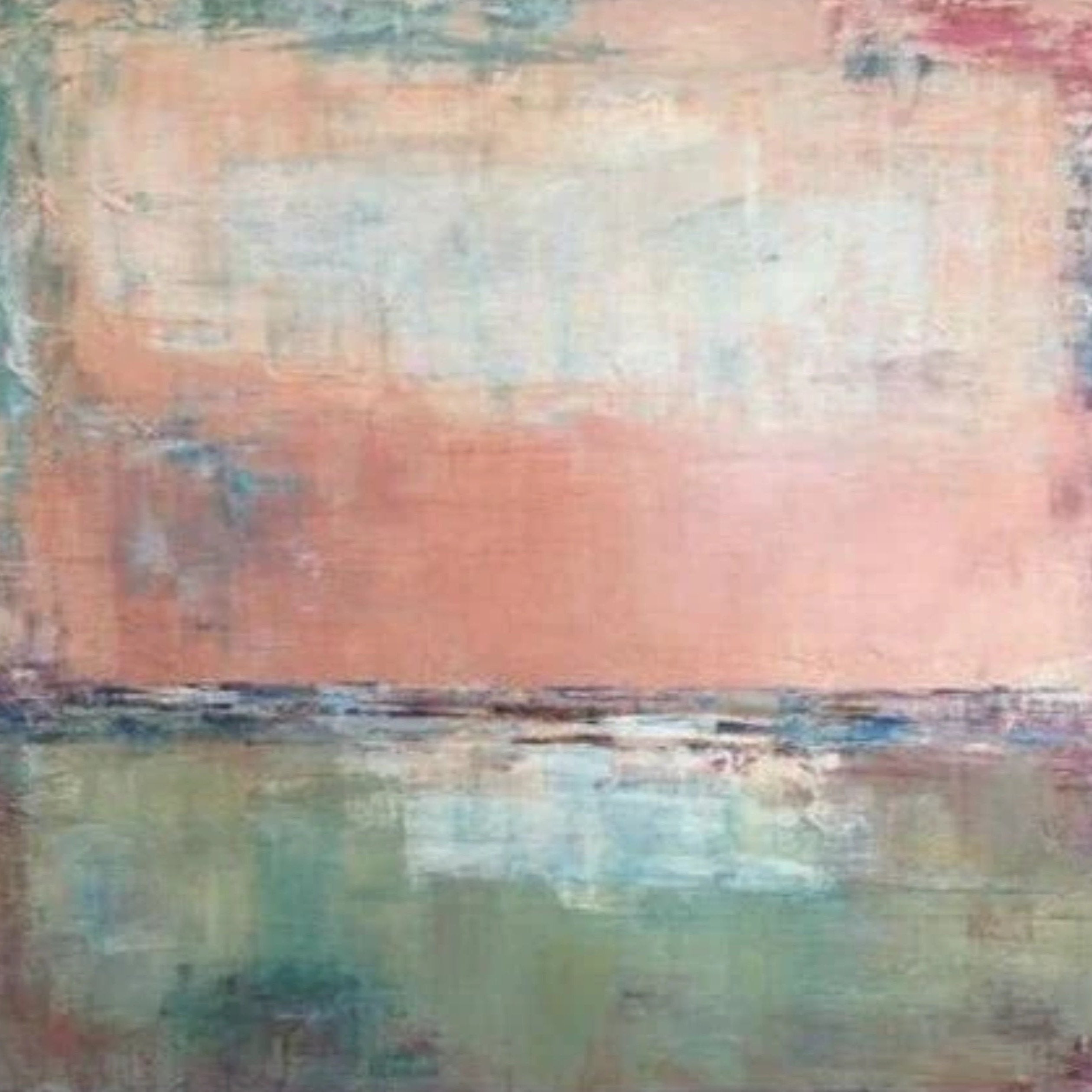 Large Canvas Art Ocean Painting Abstract Canvas Paintings Pink Abstract Artwork Modern Abstract Painting | PINK DAWN - Trend Gallery Art | Original Abstract Paintings