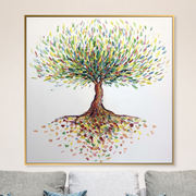 Large Abstract Tree Painting Hand Painted Art on Canvas Modern Impasto Oil Painting Unique Textured Fine Art | MONEY TREE