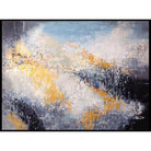 Abstract Landscape Art in Gold, Grey, and Blue | AUTUMN MEMORY - Trend Gallery Art | Original Abstract Paintings