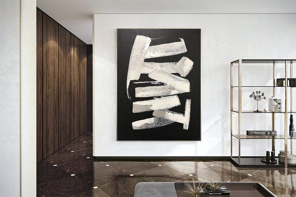 Huge Wall Art Original Artwork Black And White Abstract Paintings On Canvas Framed Artwork | BREATHING IN - Trend Gallery Art | Original Abstract Paintings