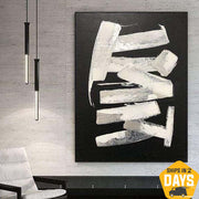 Huge Wall Art Original Artwork Black And White Abstract Paintings On Canvas Framed Artwork | BREATHING IN - Trend Gallery Art | Original Abstract Paintings