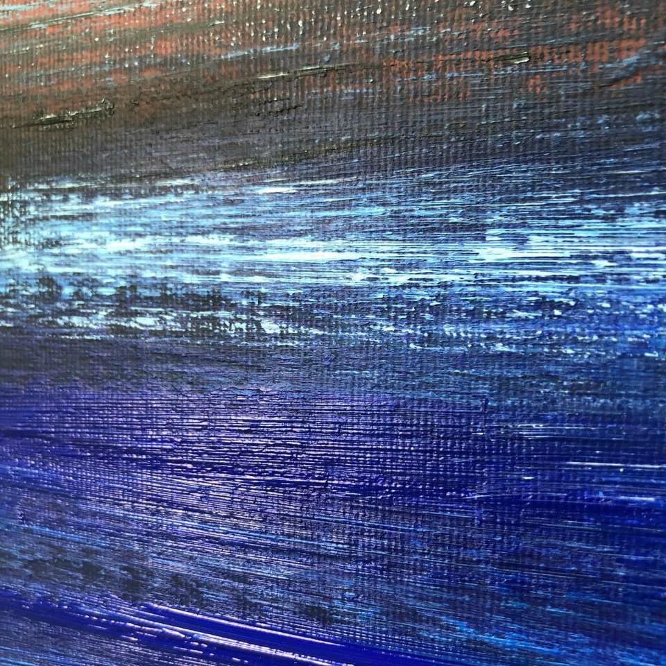 Abstract Painting Colorful Art Navy Blue Painting Sunset Painting Original Wall Art Texture | COLORFUL SUNSET - Trend Gallery Art | Original Abstract Paintings