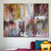 Large Abstract Painting On Canvas Colorful Modern Texture Artwork Dance Unique Wall Art Oil Painting | COLOR DANCE 39.37"x53"