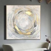 Extra Large Abstract Gold Leaf Paintings On Canvas Original Fine Art Contemporary Wall Art Modern Wall Decor | UROBOROS CIRCLES - Trend Gallery Art | Original Abstract Paintings