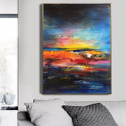 Abstract Painting Colorful Painting Sunset Painting Canvas Blue Painting Orange Painting | COLORFUL SUNSET - Trend Gallery Art | Original Abstract Paintings