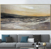 Original Autumn Landscape Painting on Canvas Abstract Sea Storm Modern Wall Art Nature Oil Painting Contemporary Art for Room Decor | AUTUMN STORM