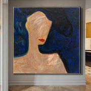 Original Abstract Woman Paintings On Canvas Oil Painting Modern Figurative Art Minimalistic Fine Art | MYSTERIOUS WOMAN