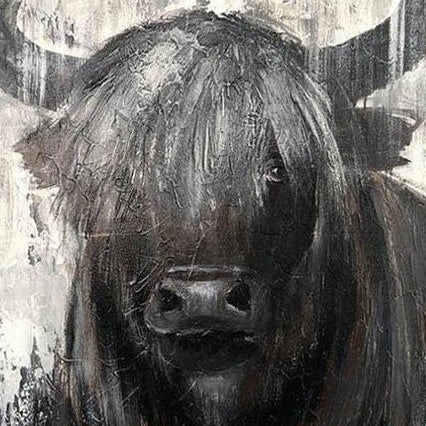 Large Abstract Bull Painting Animal Wall Art | BULL - Trend Gallery Art | Original Abstract Paintings