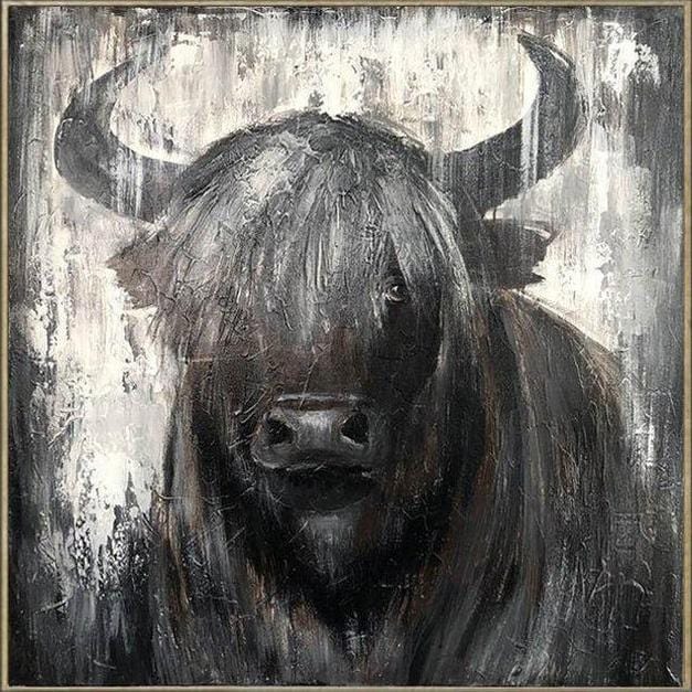 Large Abstract Bull Painting Animal Wall Art | BULL - Trend Gallery Art | Original Abstract Paintings