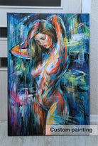 Large Abstract Figurative Art Original Colorful Woman Paintings On Canvas Textured Handmade Painting Modern Vivid Fine Art | LADY RAIN - Trend Gallery Art | Original Abstract Paintings