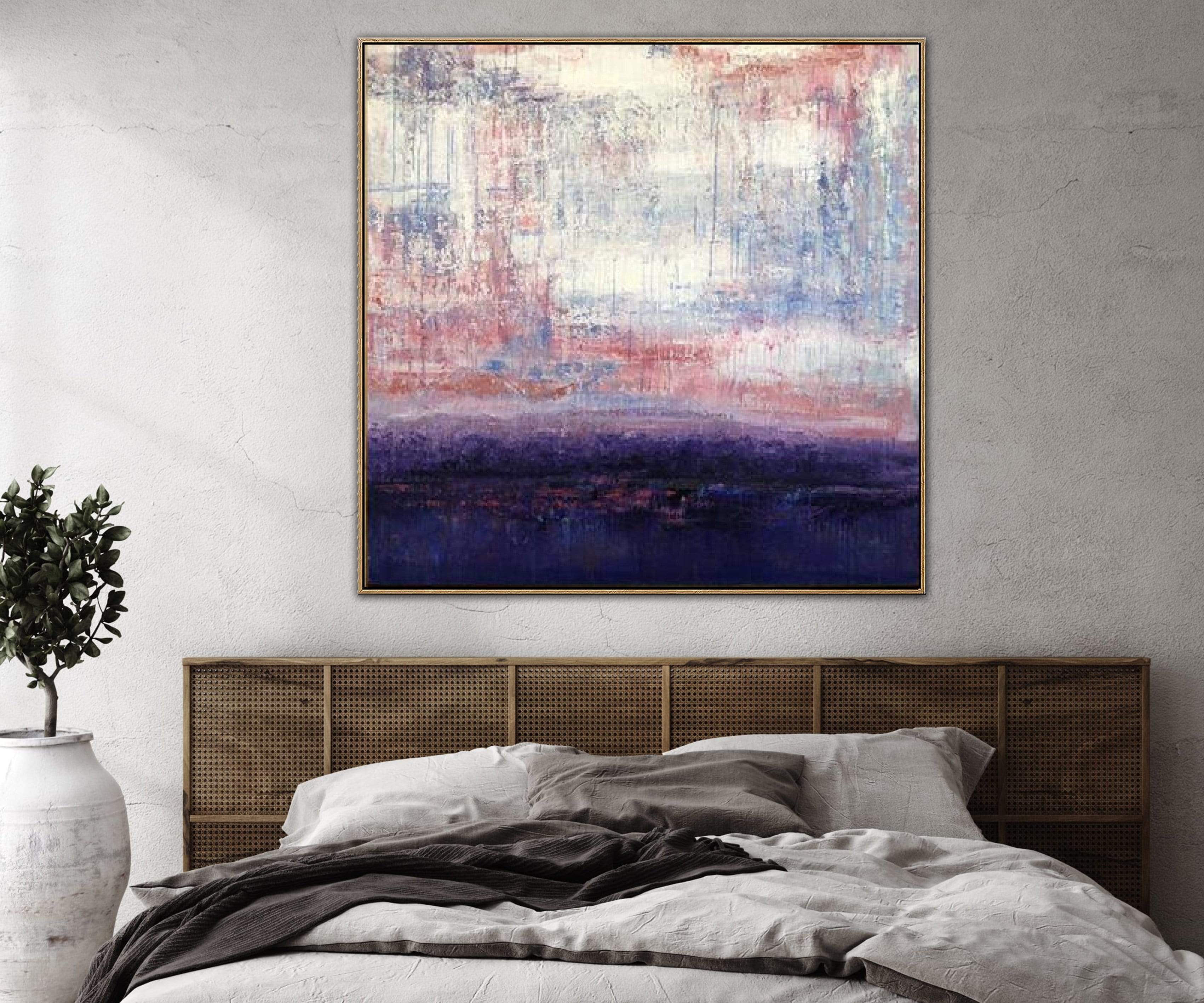 Large Abstract Painting On Canvas White Painting Very Peri Painting Abstract Oil Painting Original Abstract Canvas | THE BLUE OF THE SEA 48"x48" - Trend Gallery Art | Original Abstract Paintings