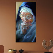 Abstract Nun Paintings from Photo Colorful Oil Painting Grandmother Wall Art Decor for Home | PAINTING FROM PHOTO #78
