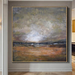 Abstract Landscape Paintings On Canvas Earth Tones Wall Art | BEFORE SUNSET