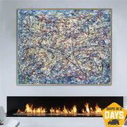 Jackson Pollock Style Paintings On Canvas Urban Art Modern Textured Artwork Oil Painting Contemporary Art | URBAN PROJECT 25.5"x31.5"