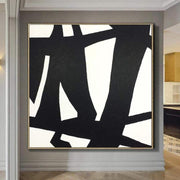 Large Abstract Art Hand Art Black Canvas Art White Franz Kline style | ROAD OF CHANGE