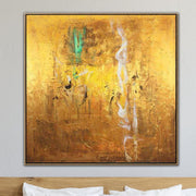 Abstract Art in Gold, Green and White | GOLD RUSH - Trend Gallery Art | Original Abstract Paintings