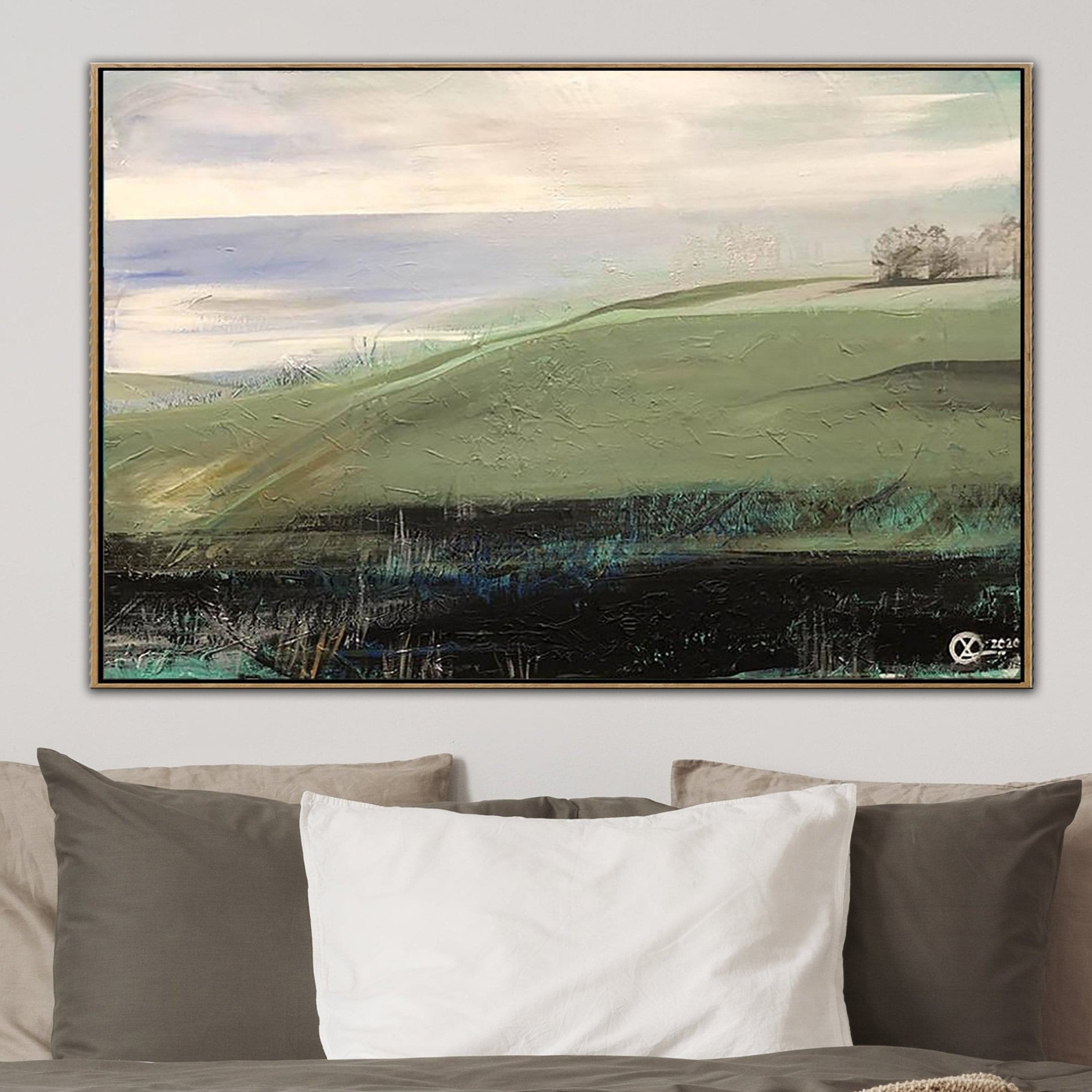 Large Landscape Painting Calming Abstract Painting Original Landscape Painting | ALLURING SILENCE - Trend Gallery Art | Original Abstract Paintings