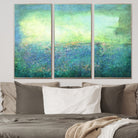 Green Abstract Painting Large Canvas Wall Art Blue Abstract Painting | TURQUOISE MEADOW - Trend Gallery Art | Original Abstract Paintings