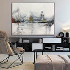 Large Abstract Paintings On Canvas In Gray And White Colors Original 40x60 Wall Art Modern Mountings Painting Neutral Wall Art | TOWN SQUARE - Trend Gallery Art | Original Abstract Paintings