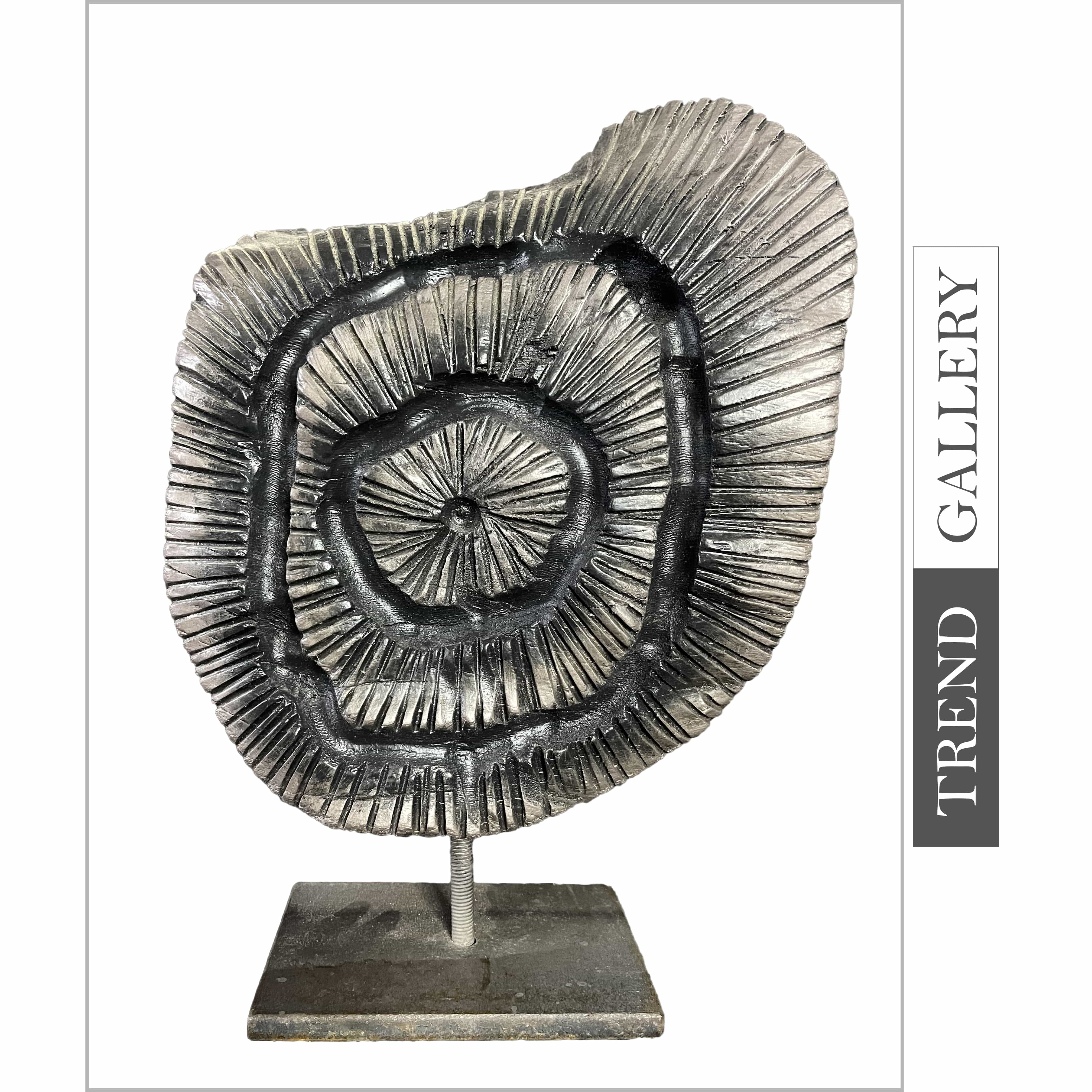 Abstract Round Wood Sculpture Hand Carved Creative Modern Sculpture Desktop Art Original Table Figurine | WHIRLWIND 14.5"x10.2" - Trend Gallery Art | Original Abstract Paintings