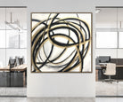 Oversize Abstract Black And White Paintings On Canvas Circle Fine Art Modern Wall Decor | GOLDEN LIVE LINE - Trend Gallery Art | Original Abstract Paintings