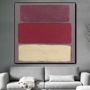 Mark Rothko Style Original Painting Red Art Pink Abstract Painting Modern Acrylic Rothko Style Art Wall Decor | LINES OF LIFE - Trend Gallery Art | Original Abstract Paintings