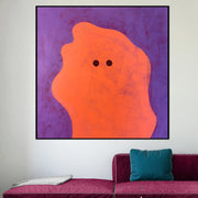 Abstract Colorful Paintings On Canvas In Purple And Orange Colors Textured Minimalist Art Ghost Wall Decor | RED GHOST