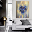 Extra Large Colorful Flowers Painting Very Peri Romantic Wall Art Abstract Painting Hotel Art | FLOWER HEART - Trend Gallery Art | Original Abstract Paintings