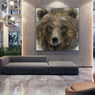 Original Bear Painting Abstract Bear Wall Art Realistic Animal Portrait Monochrome Artwork Wild Animal Painting Contemporary Wall Art | KIND BEAR - Trend Gallery Art | Original Abstract Paintings