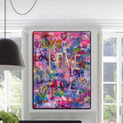 Large Original Acrylic  Abstract Hearts Painting Canvas Artwork Love Wall Art | LOVE ART - Trend Gallery Art | Original Abstract Paintings