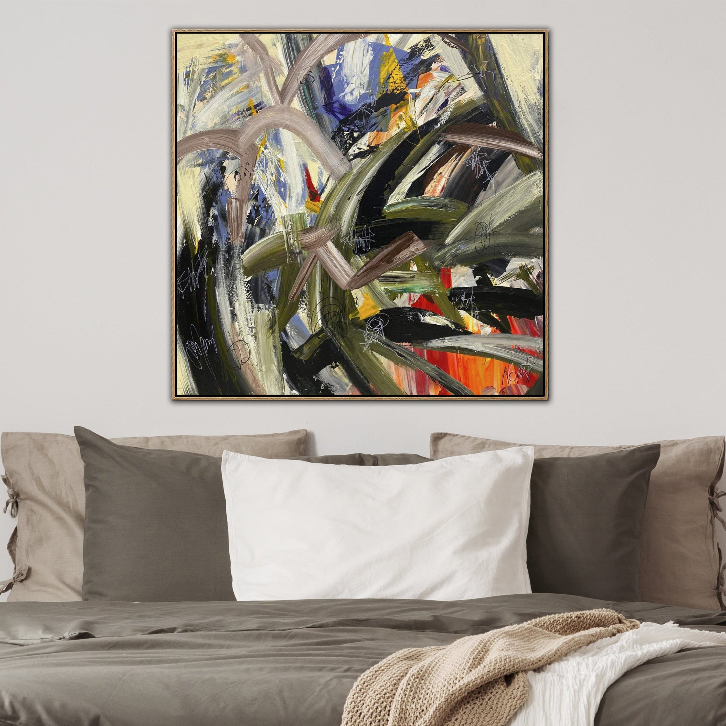 Extra Large Abstract Oil Painting Colorful Acrylic Canvas Art Modern Contemporary Wall Art | THOUGHTS - Trend Gallery Art | Original Abstract Paintings