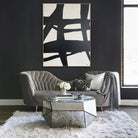 Large Original Abstract Black And White Paintings On Canvas Modern Franz Kline style Textured Painting Hand Painted Art | TOWER TOP 40"x30" - Trend Gallery Art | Original Abstract Paintings